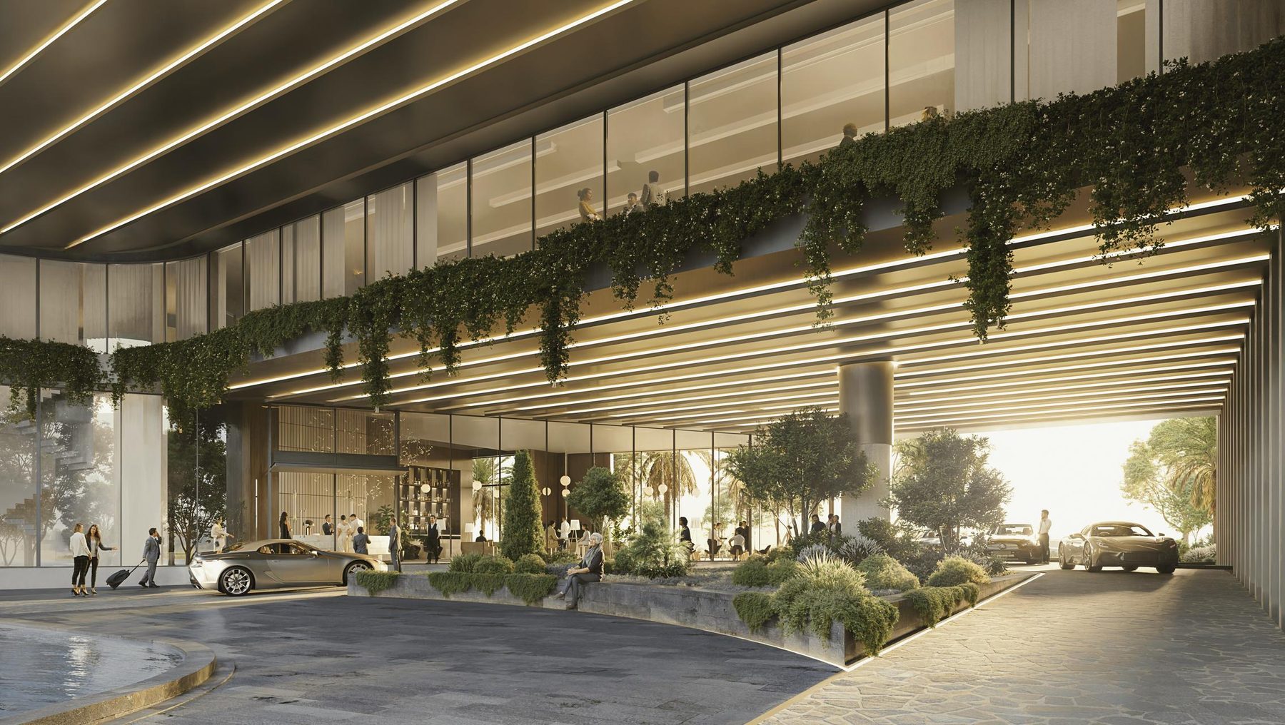 River Terrace hotel lobby and arrival