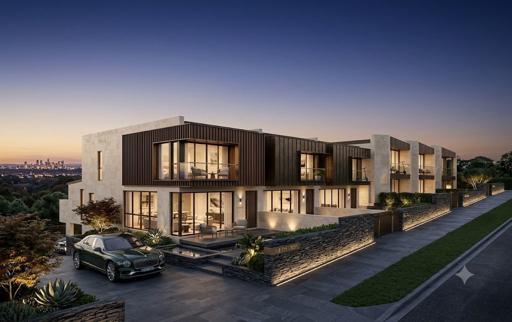 Shinfield Boutique Houses at dusk