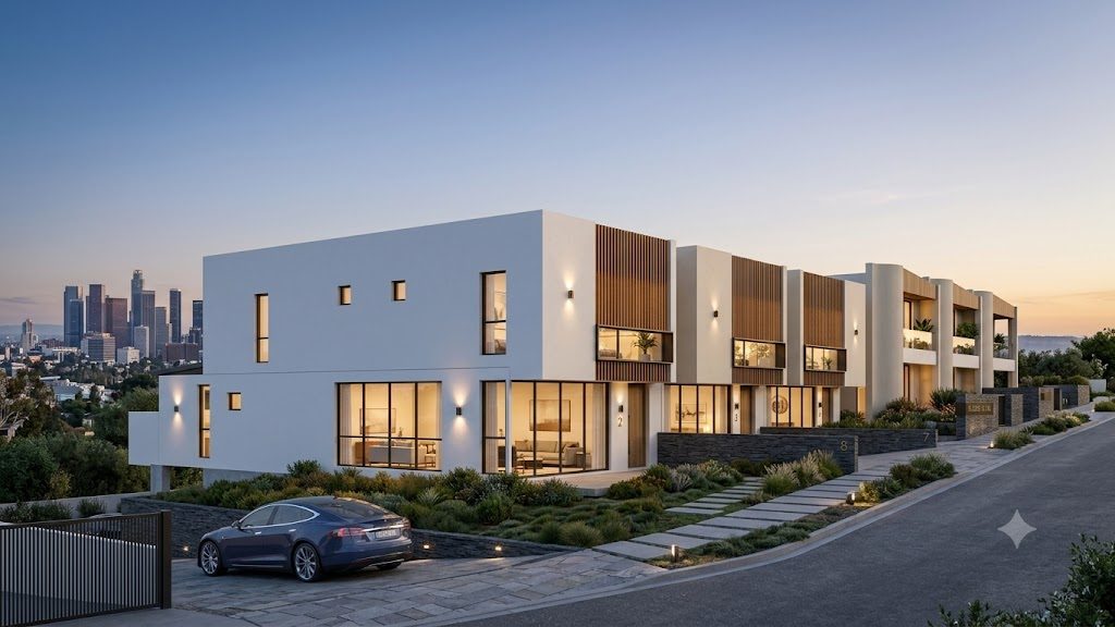 Shinfield Boutique Houses with city skyline