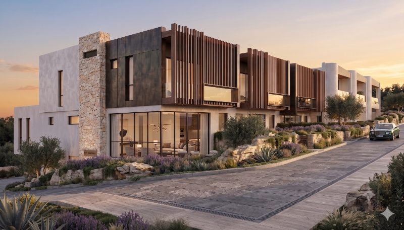 Shinfield Boutique Houses timber and stone facade
